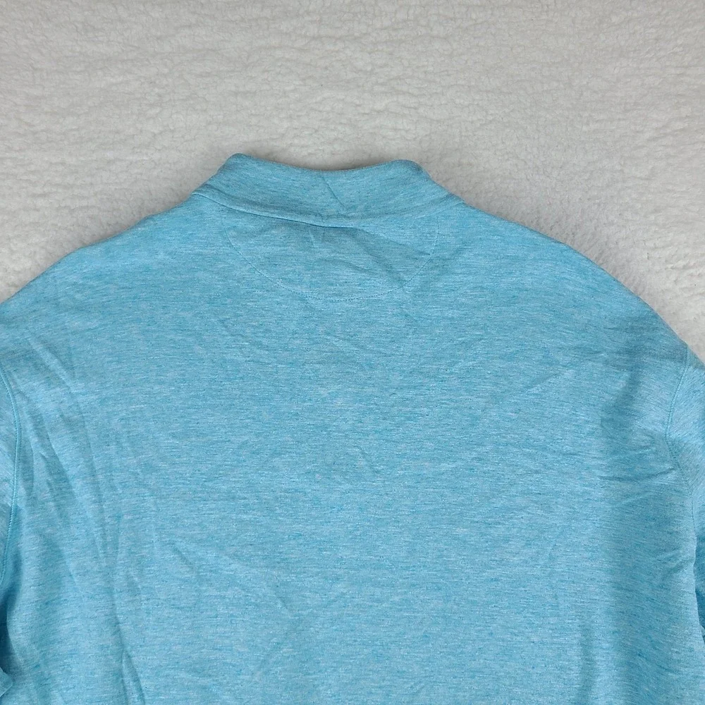 Polo Ralph Lauren Sweater Mens 2XL XXL Light Blue Quarter Zip Sweatshirt *